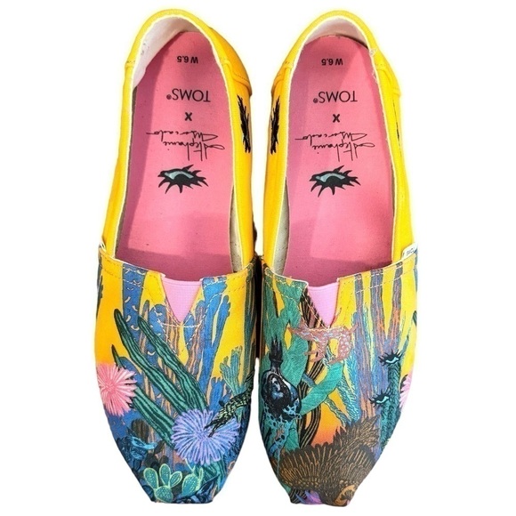 Toms Shoes - Toms X Stephanie Mercado Loafers, Artist Series, Orange, Green, Blue, Size 6.5